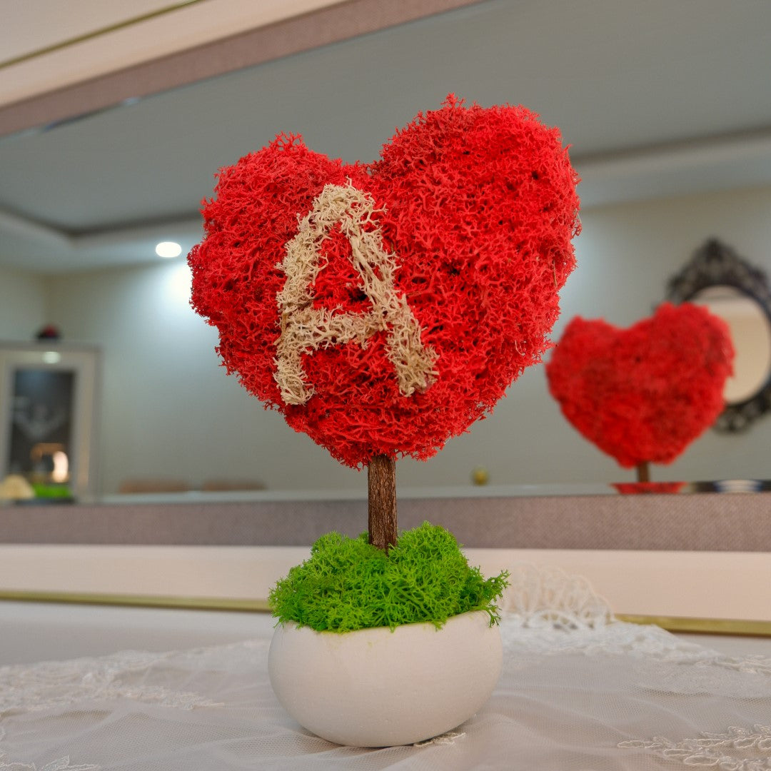 Kişiye Özel Harf Kalp Moss Ağaç